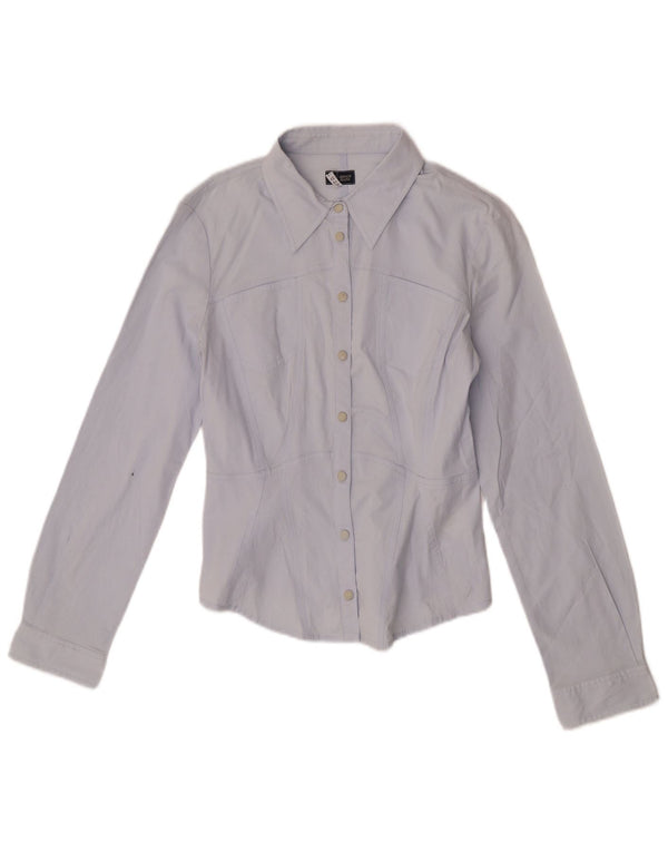 Armani Jeans Dame Anbass Shirt UK 14 Medium Blue Cotton