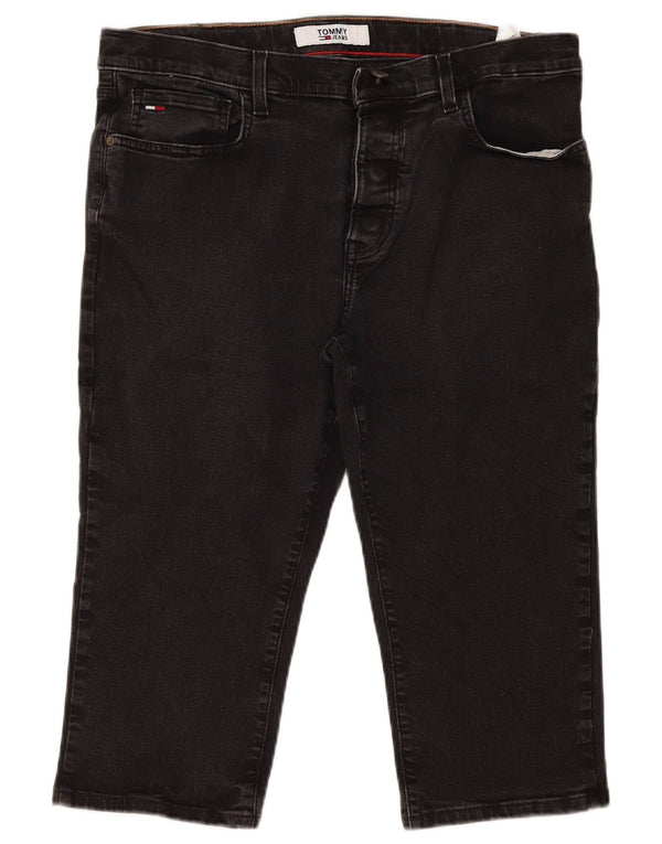 Tommy Hilfiger Herre Droite Lige Capri Jeans W36 L20 Sort Bomuld