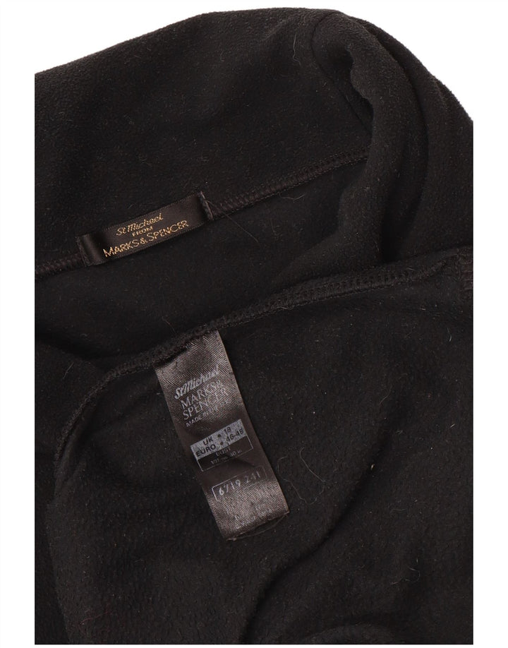 Marks & Spencer Dame Oversized Fleece Jumper UK 18 XL Sort Polyester