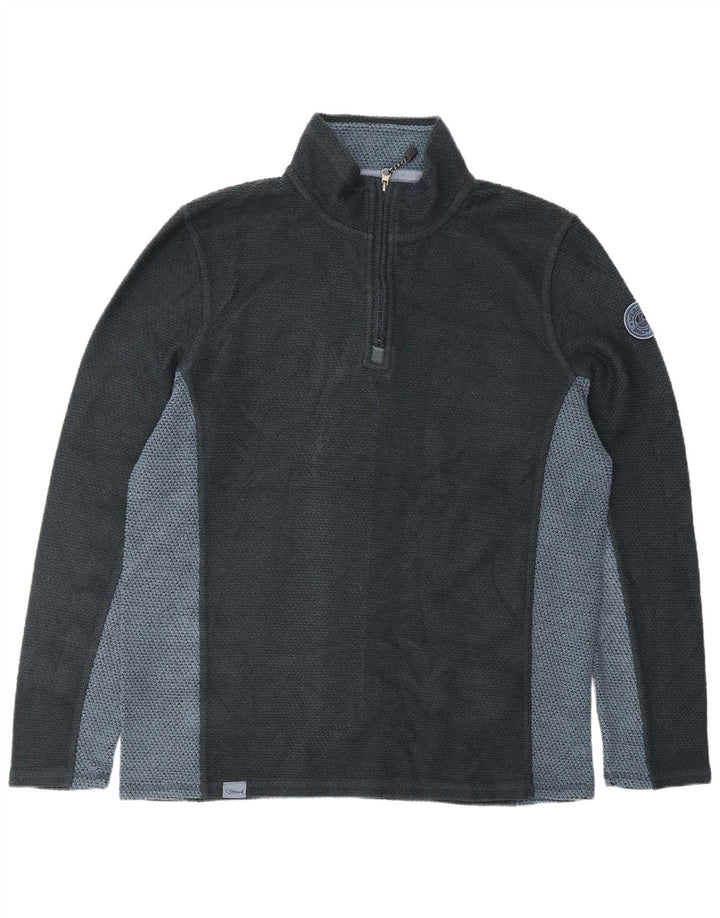 WEIRD FISH Sweatshirt med lynlås til mænd XL Navy Blue Colourblock