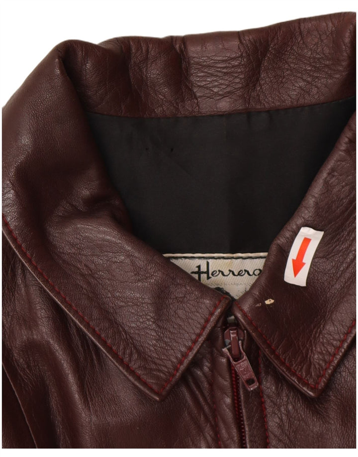 Herrero Dame Læderjakke IT 48 XL Maroon Læder
