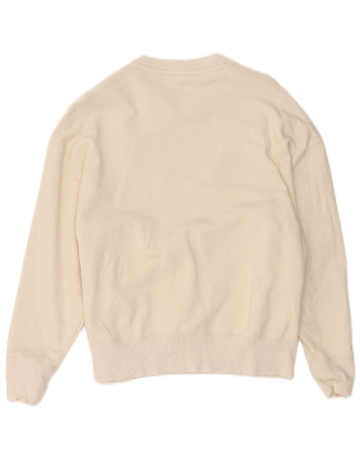Puma Dame Sweatshirt Jumper UK 14 Medium Hvid Bomuld