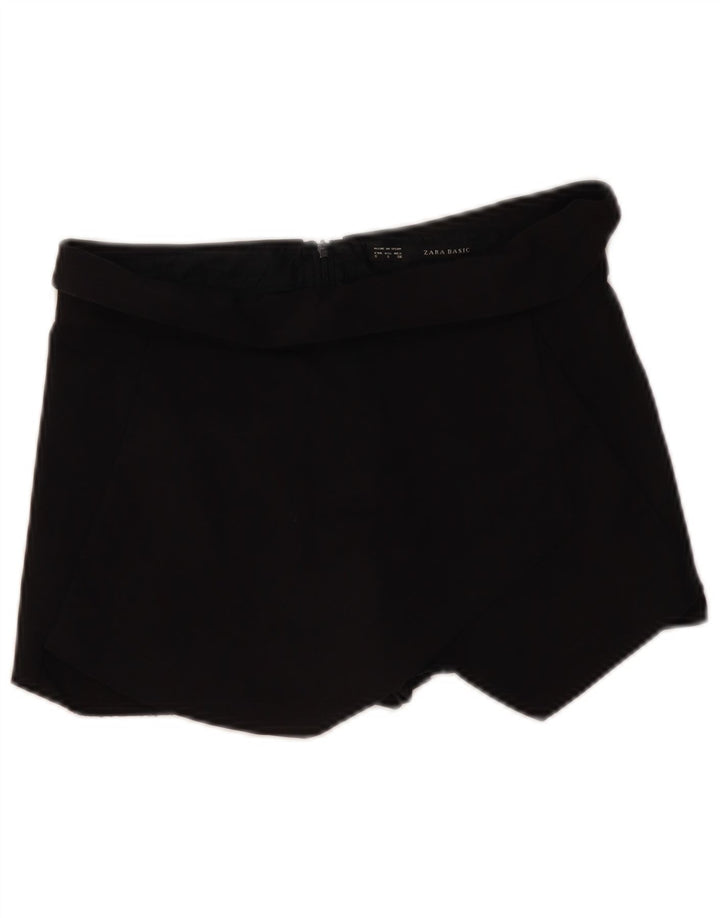 ZARA Womens Skort UK 8 Small Black Acetate