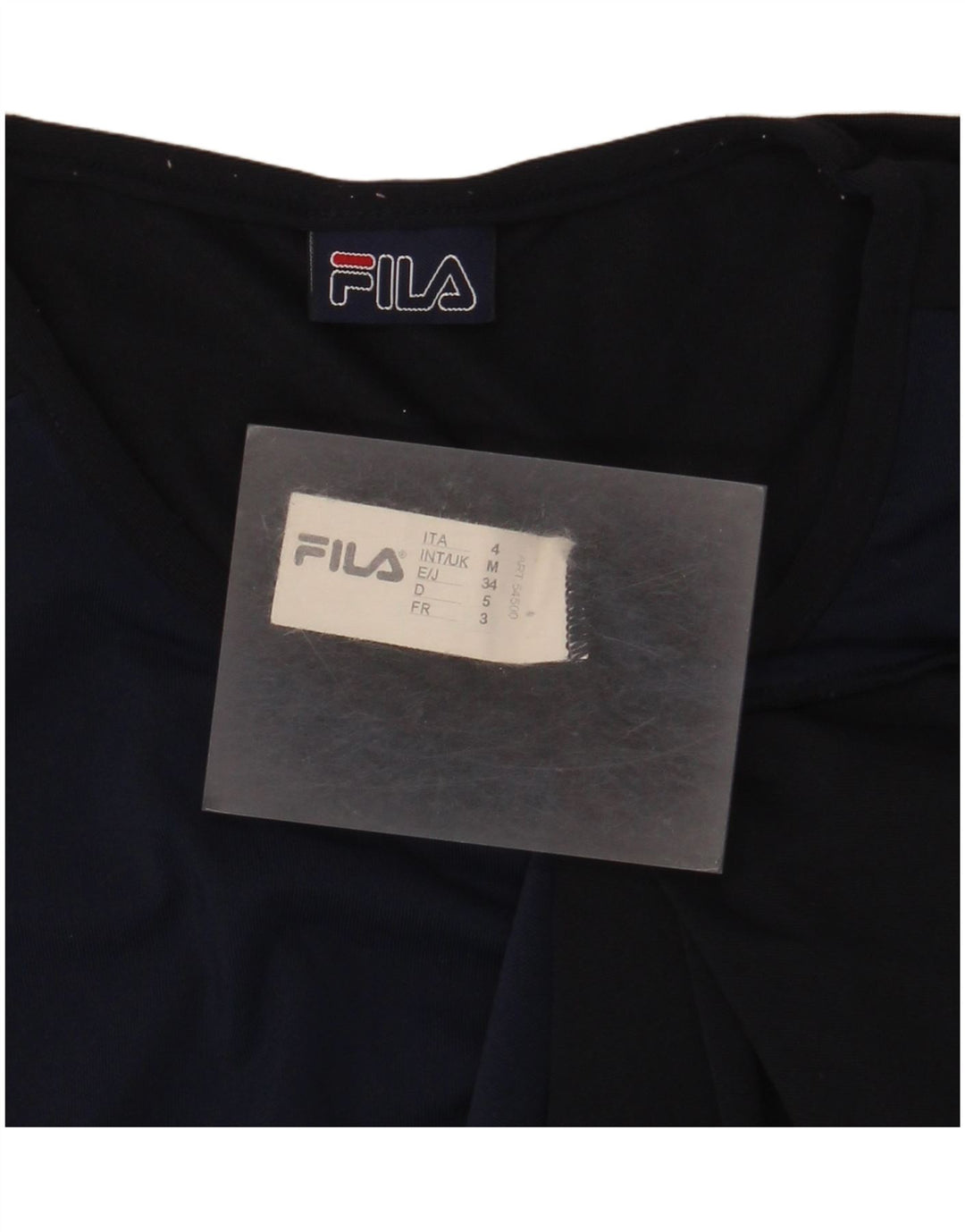 Fila Dame T-Shirt Top UK 12 Medium Navy Blue Polyamid