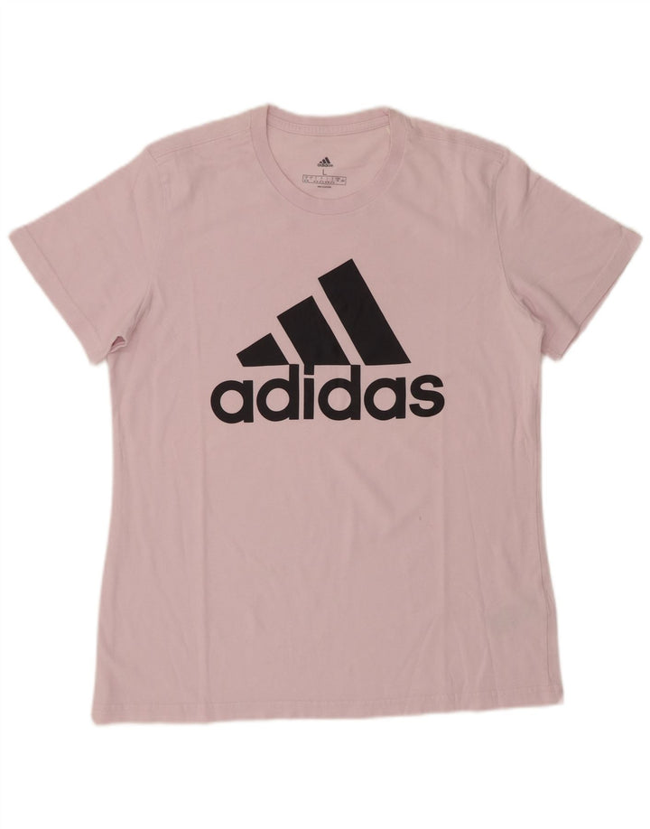 ADIDAS grafisk T-shirt top til kvinder DK 16/18, stor pink bomuld
