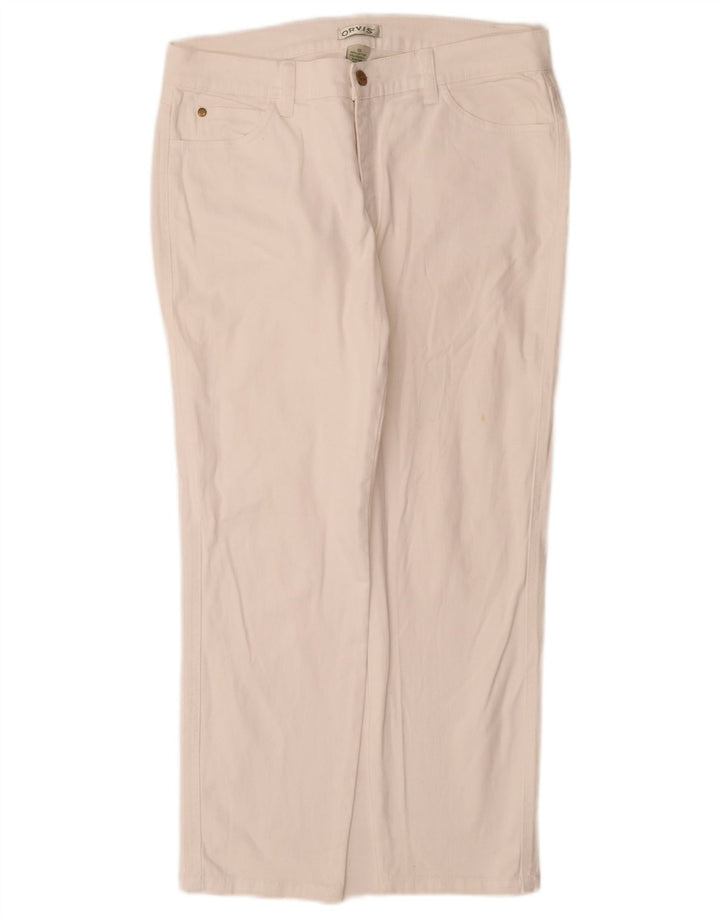 Orvis Dame Straight Jeans US 10 Large W30 L28 Hvid Bomuld