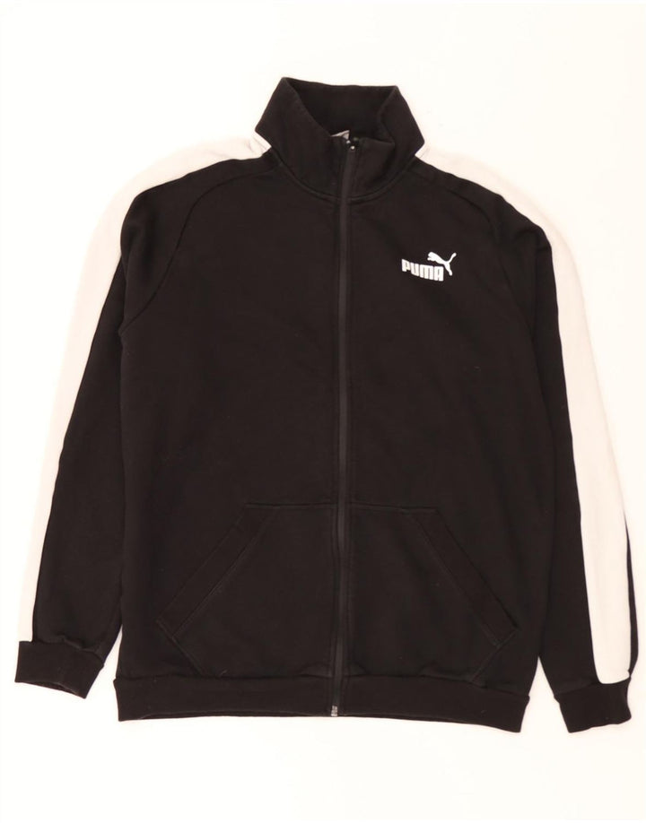 PUMA Mens Tracksuit Top Jacket Medium Black Colourblock Cotton Vintage Puma and Second-Hand Puma from Messina Hembry 