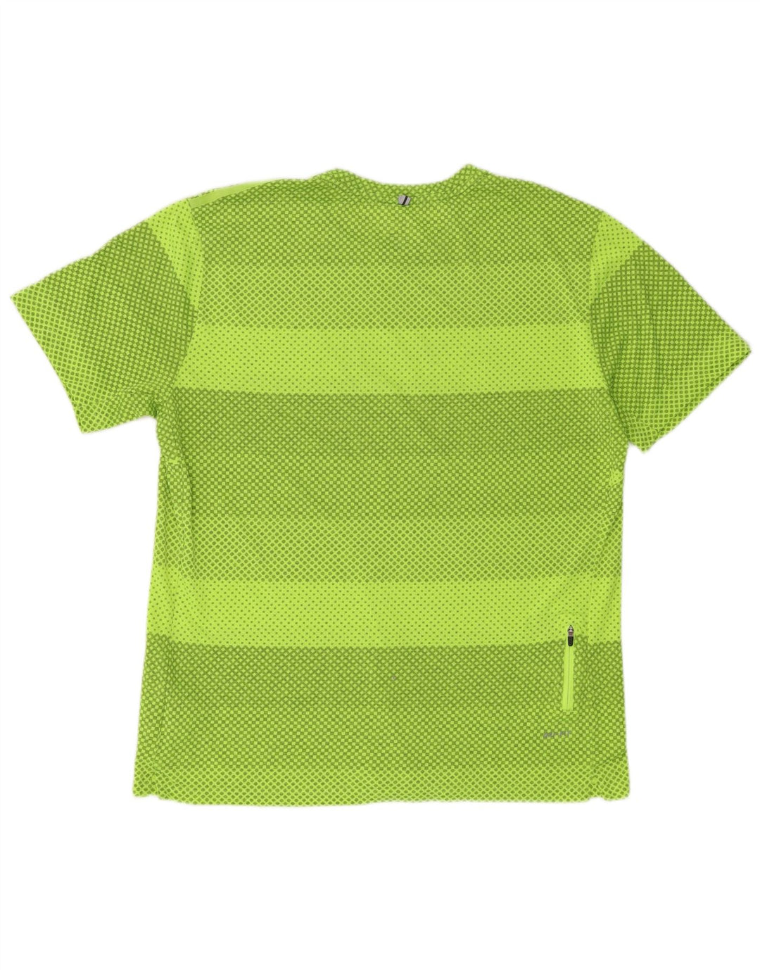 Nike Herre Dri Fit T-Shirt Top XL Grøn Geometrisk Polyester