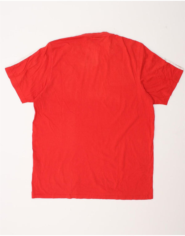 Adidas Herre grafisk T-shirt Top UK 46/48 XL Rød Bomuld