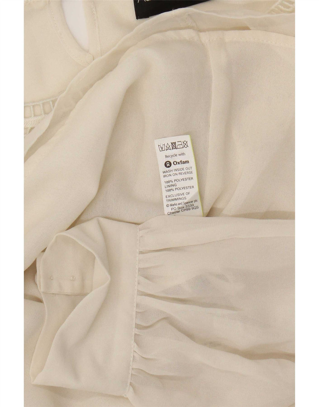 Marks & Spencer Dame Autograph Langærmet Bluse Top UK 16 Large Beige