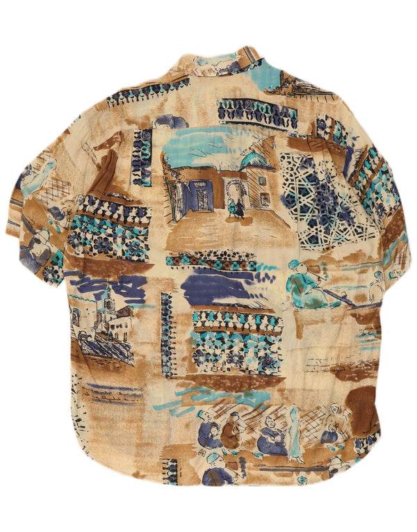 Carrel Mens Abstract Pattern Short Sleeve Shirt Medium Multicoloured
