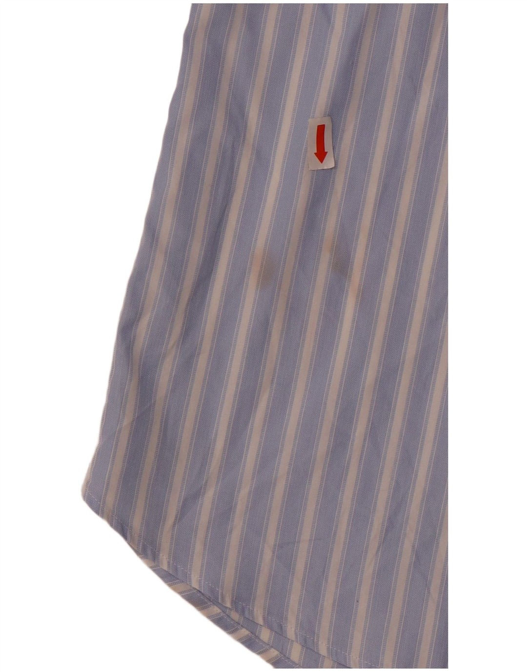 Carrel Kortærmet Herreskjorte Størrelse 40 15 1/2 Medium Blå Stribet Bomuld