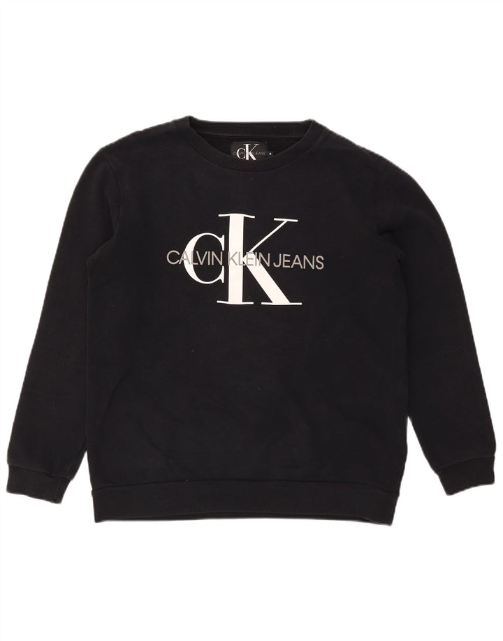 Calvin Klein Jeans Herre grafisk sweatshirt Jumper lille sort bomuld