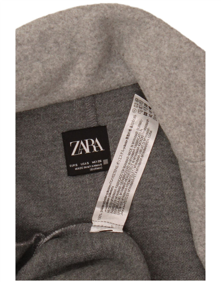 Zara Womens Open Overcoat UK 10 Small Grå Polyester