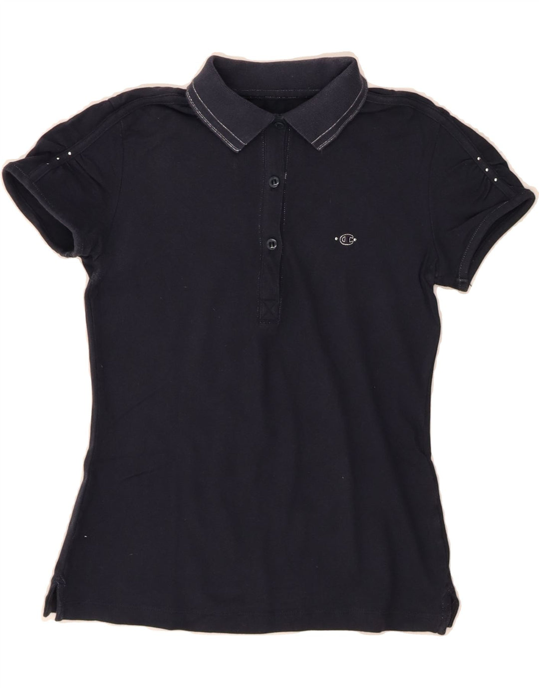 CHAMPION Womens Polo Shirt UK 12 Medium Navy Blue Cotton Vintage Champion and Second-Hand Champion from Messina Hembry 