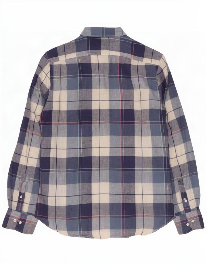 Massimo Dutti herreskjorte stor blå ternet linned