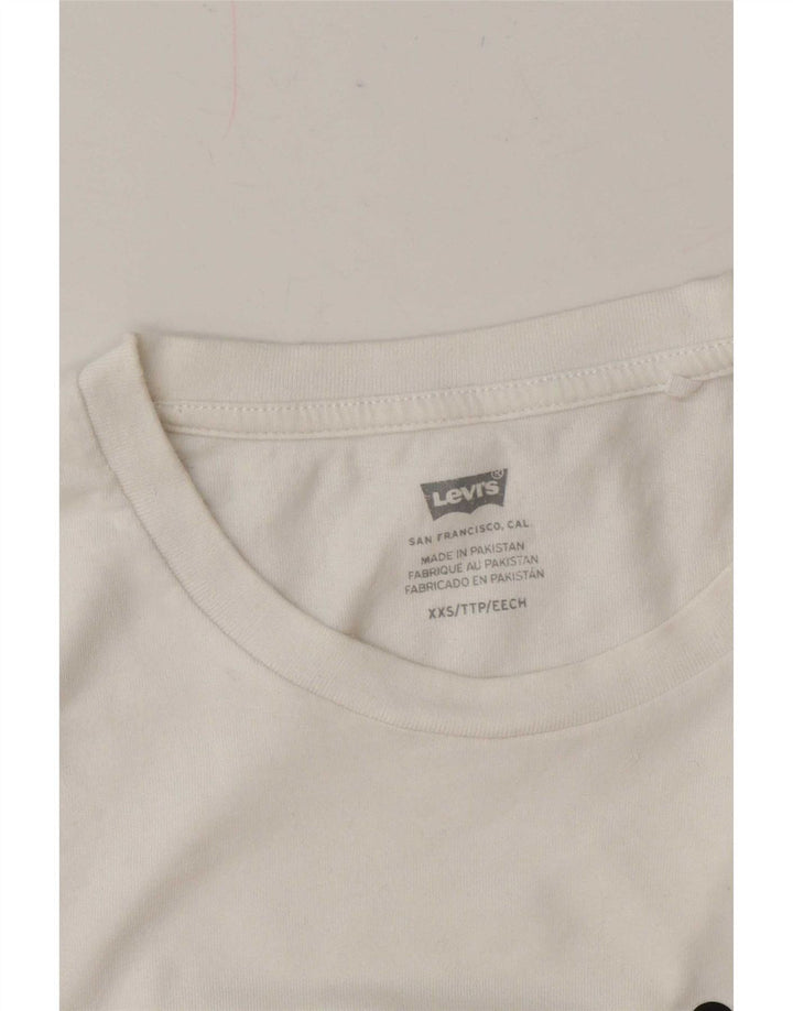 Levi's Dame Oversized grafisk T-shirt Top UK 2 2XS Hvid