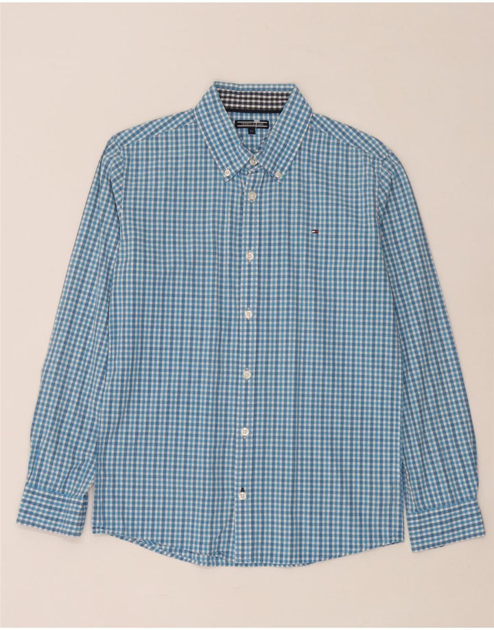 Tommy Hilfiger drengeskjorte 15-16 år Blue Gingham Cotton