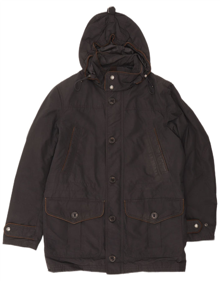 Massimo Dutti Herre Hooded Parka Jacket UK 38 Medium Brown