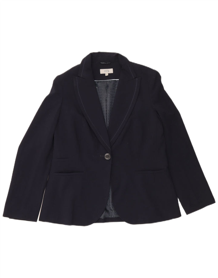 Marks & Spencer Dame 1 Knap Blazer Jacket UK 16 Large Navy Blue