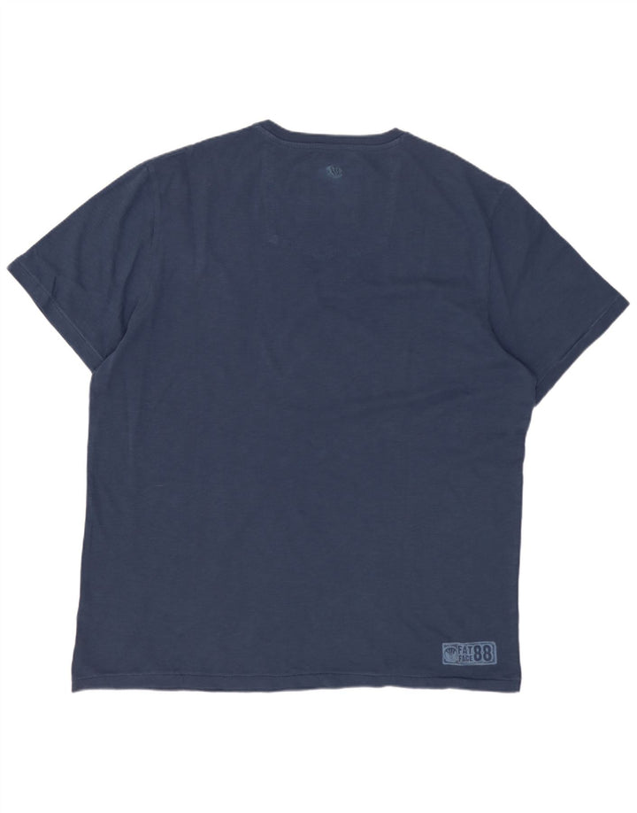 Fat Face Herre grafisk T-shirt Top Stor marineblå bomuld