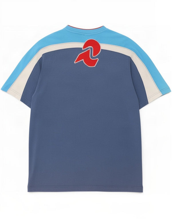 Invicta Herre T-Shirt Top Medium Blue Colourblock Bomuld