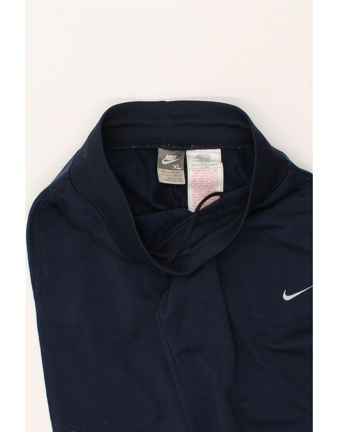NIKE Boys Graphic Tracksuit Trousers 7-8 Years XL Navy Blue Polyester | Vintage Nike | Thrift | Second-Hand Nike | Used Clothing | Messina Hembry 