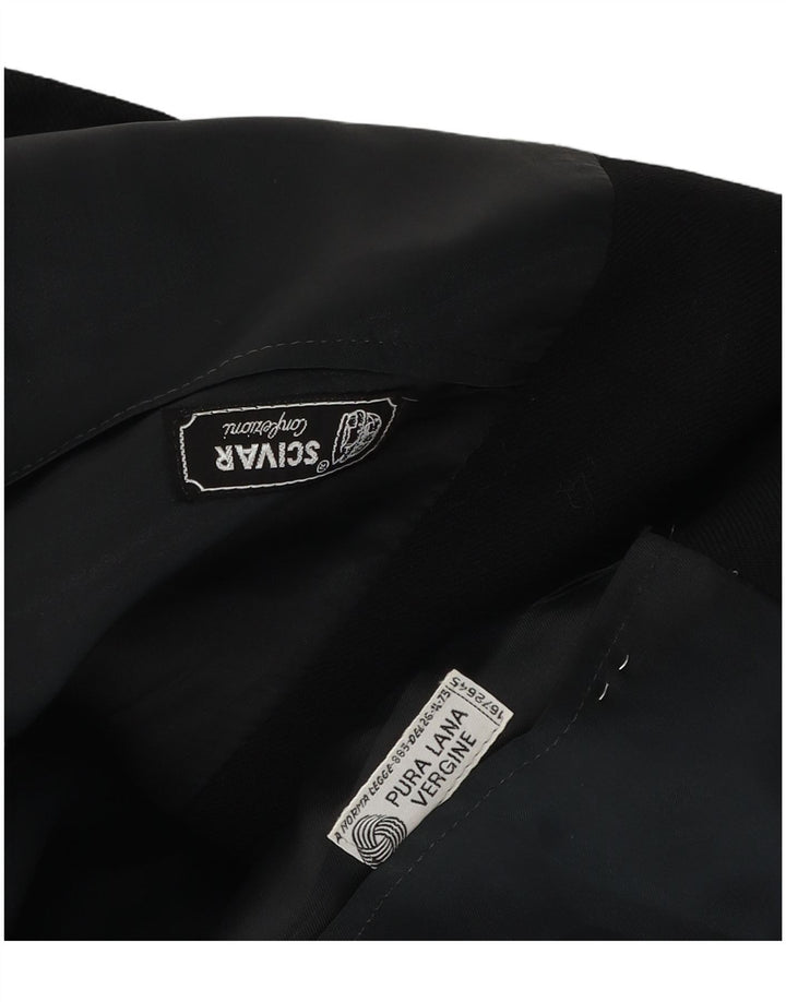 Vintage herre 2-knaps blazerjakke UK 38 Medium Black Virgin Wool