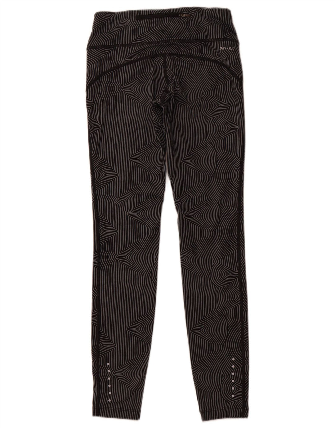 NIKE Dame Dri Fit Leggings UK 6 XS Grå nålestribe