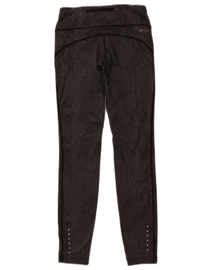 NIKE Dame Dri Fit Leggings UK 6 XS Grå nålestribe