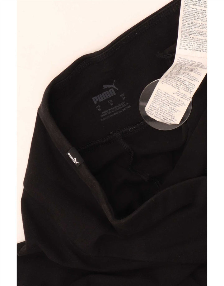 Puma Womens Grafisk Crop Leggings UK 12 Medium Black Bomuld