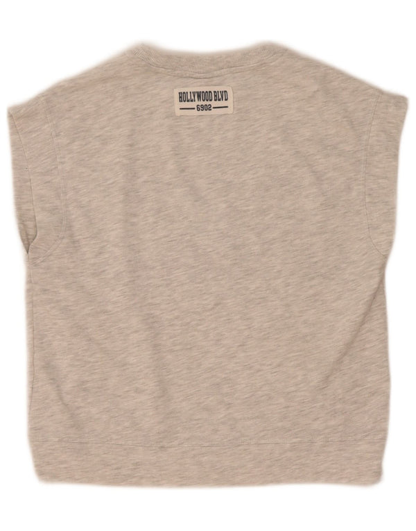 Zara piger Loose Fit grafisk T-shirt top 11-12 år grå bomuld