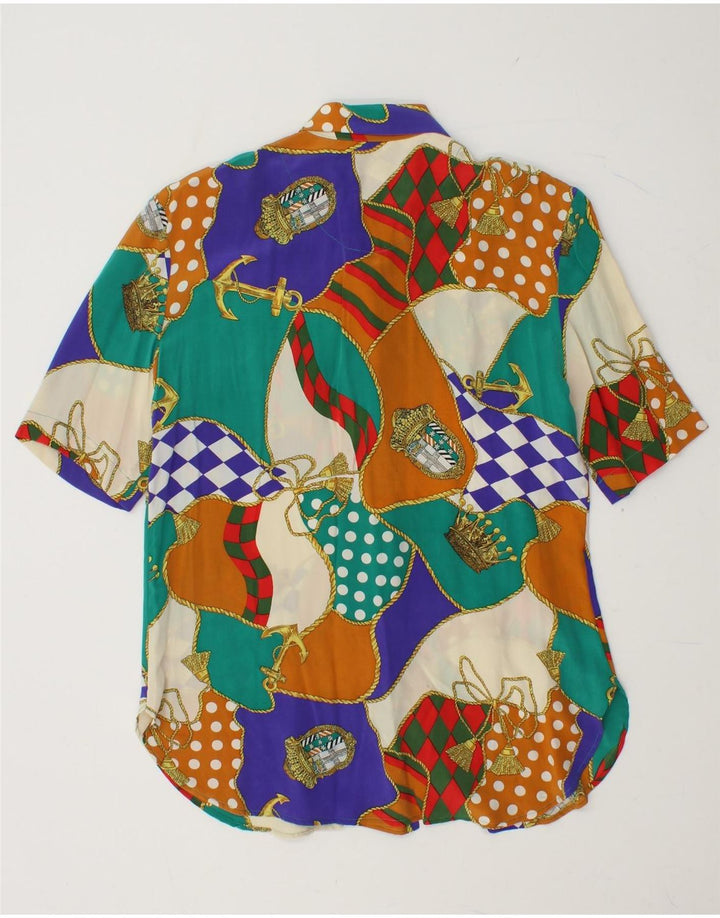 FIORELLA RUBINO skjortebluse til kvinder UK 14 Medium Flerfarvet Patchwork