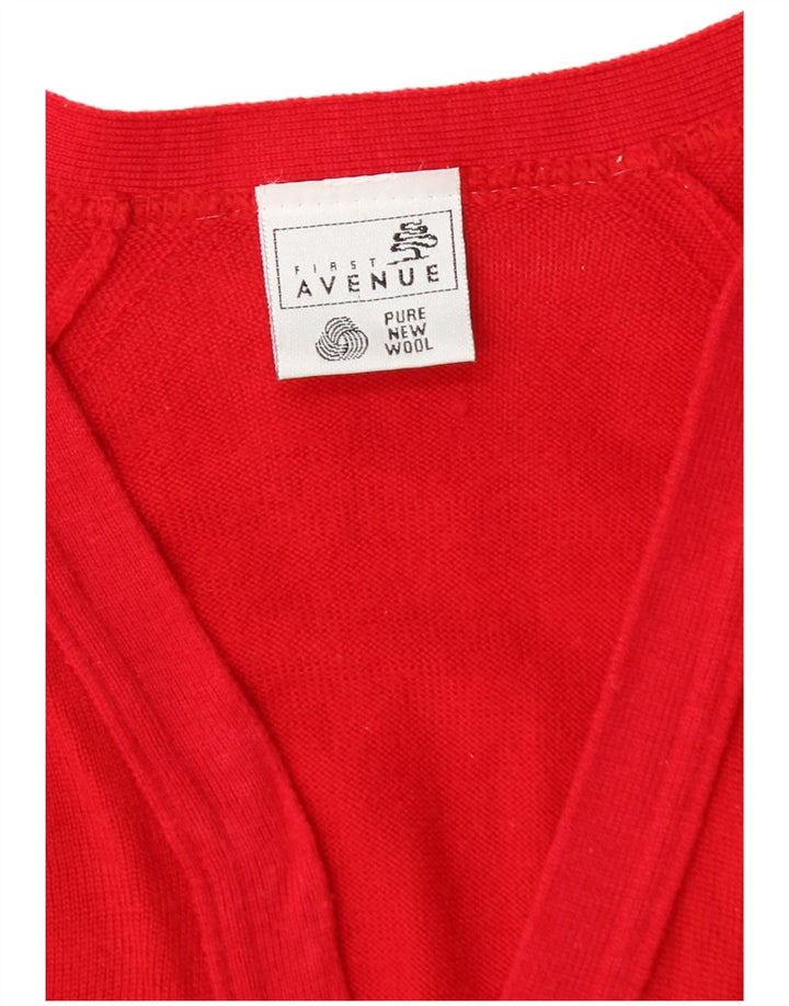 FIRST AVENUE Dame Cardigan Sweater UK 16 Large Red New Wool