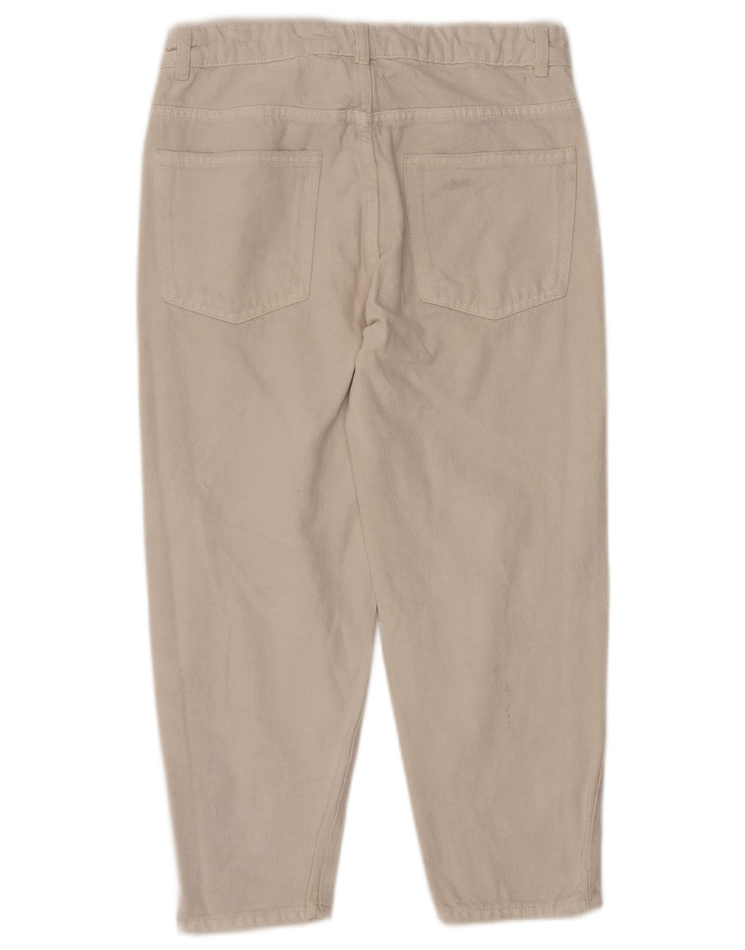 ZARA piger nødlidende højtaljede koniske jeans 13-14 år W28 L22 hvid