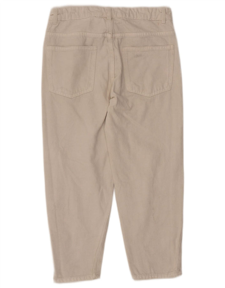 ZARA piger nødlidende højtaljede koniske jeans 13-14 år W28 L22 hvid