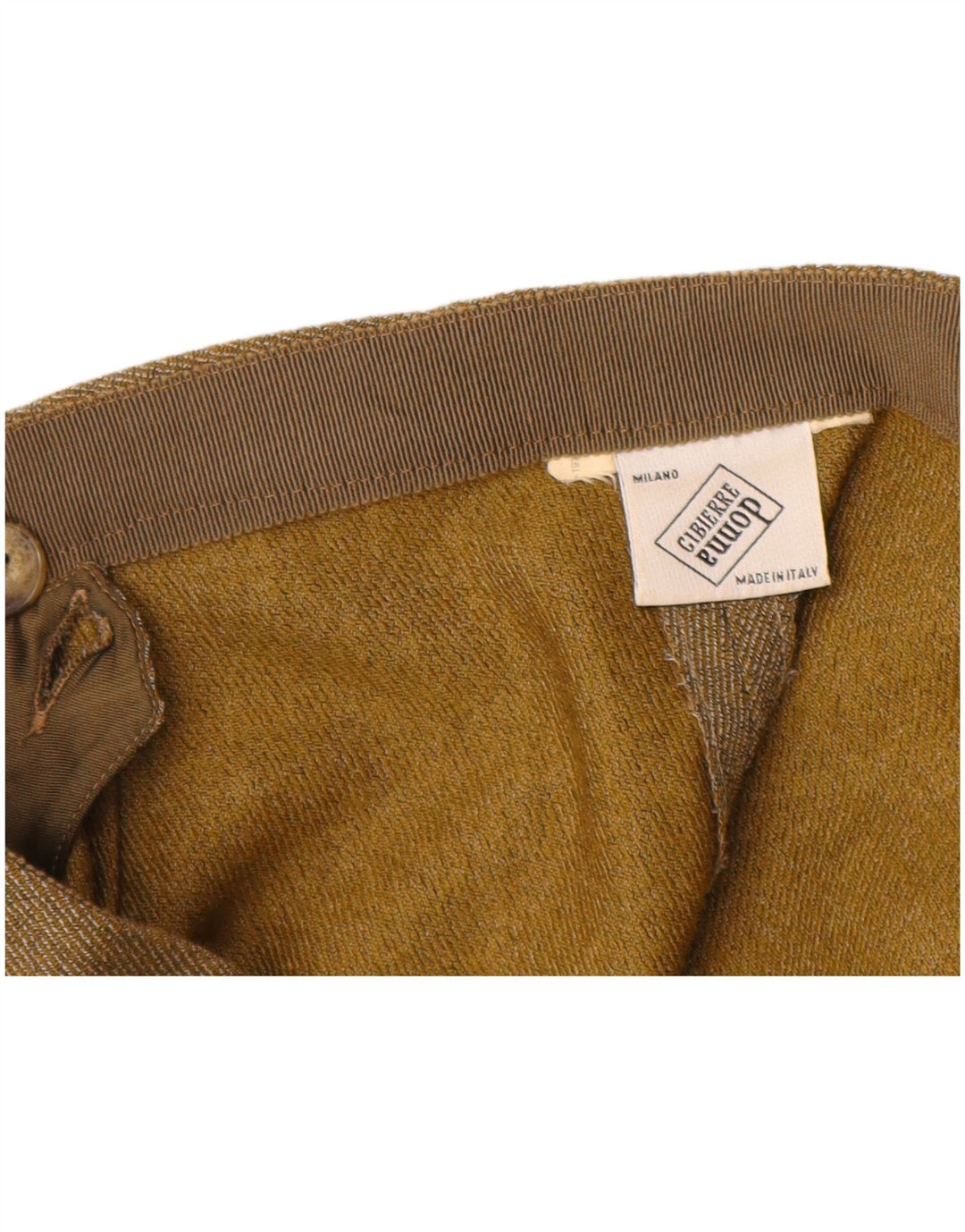 VINTAGE Kvinders højtaljede tilspidsede fritidsbukser W28 L29 Beige nålestribe