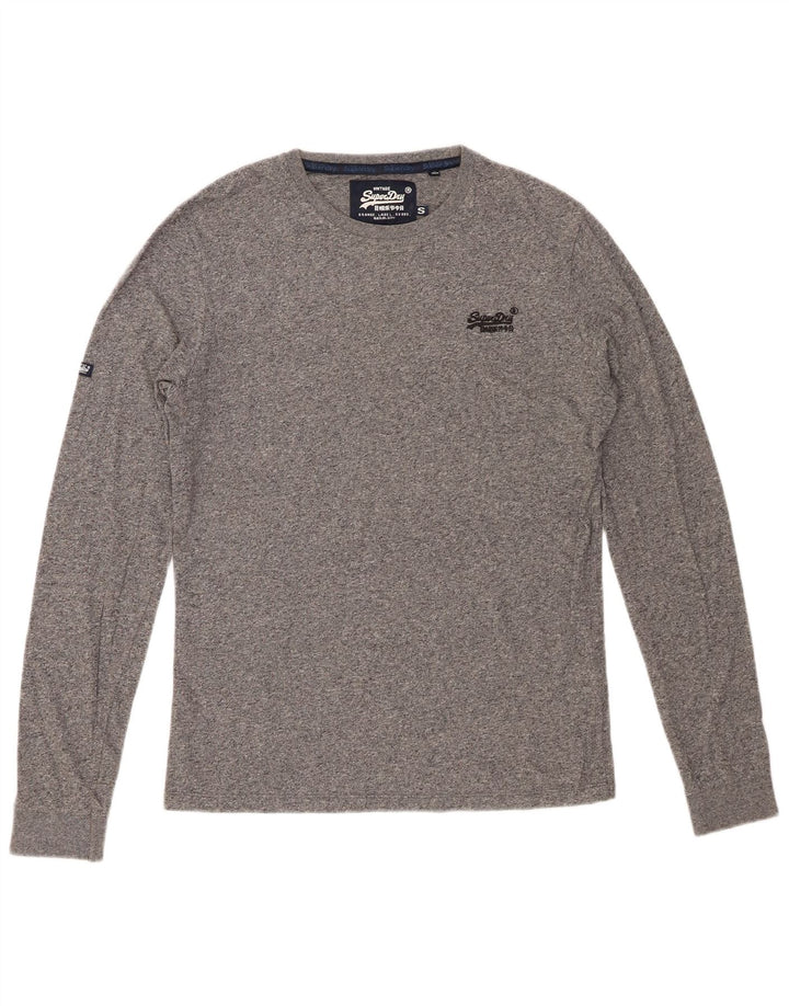 SUPERDRY Herre Top Langærmet Lille Grå Flecked Bomuld