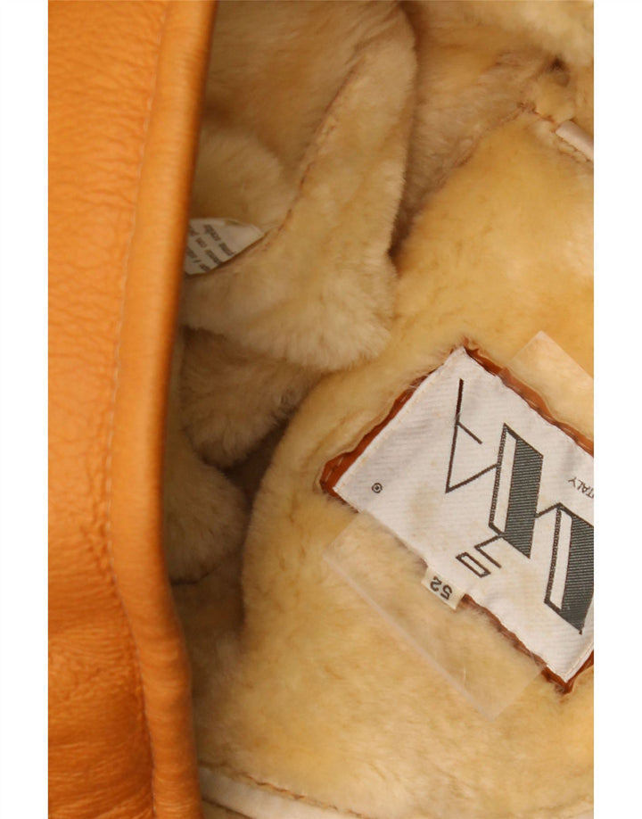 VINTAGE Herre Shearling Jacket IT 52 XL Beige Shearling