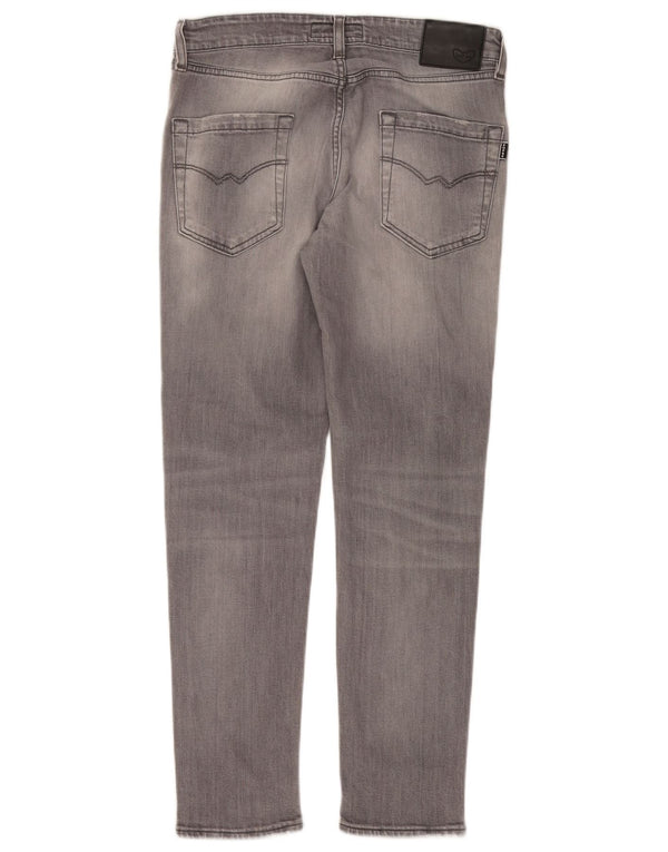 POP 84 Mænd Distressed Slim Jeans W33 L29 Grå Bomuld