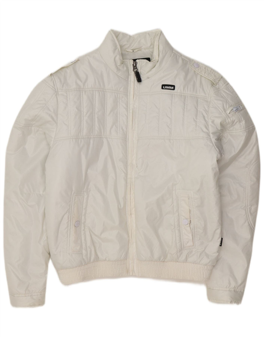 UMM Herre Military Polstret Jakke UK 42 XL Hvid Polyester