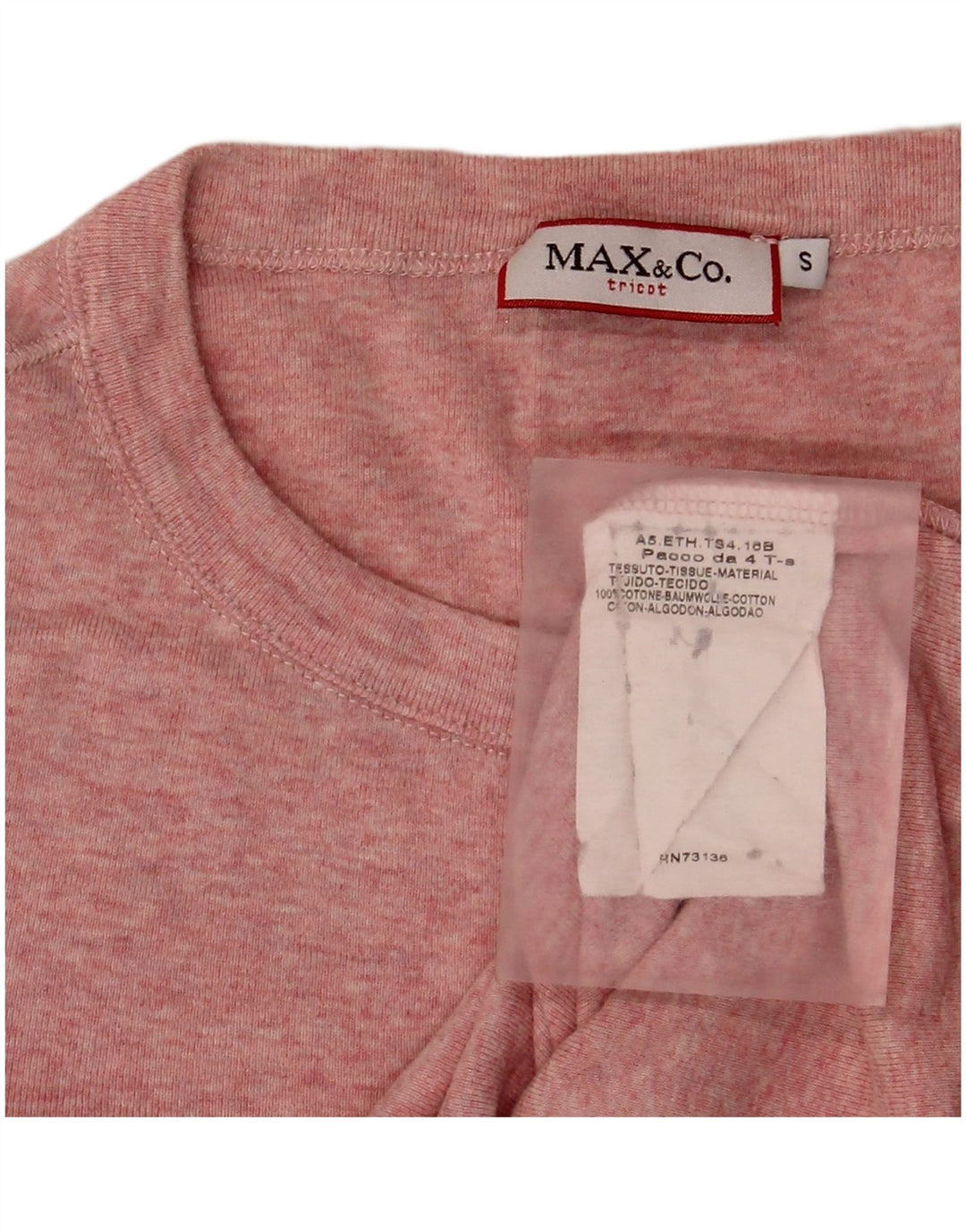 Max & Co. Dame Top Langærmet UK 10 Lille Pink Bomuld