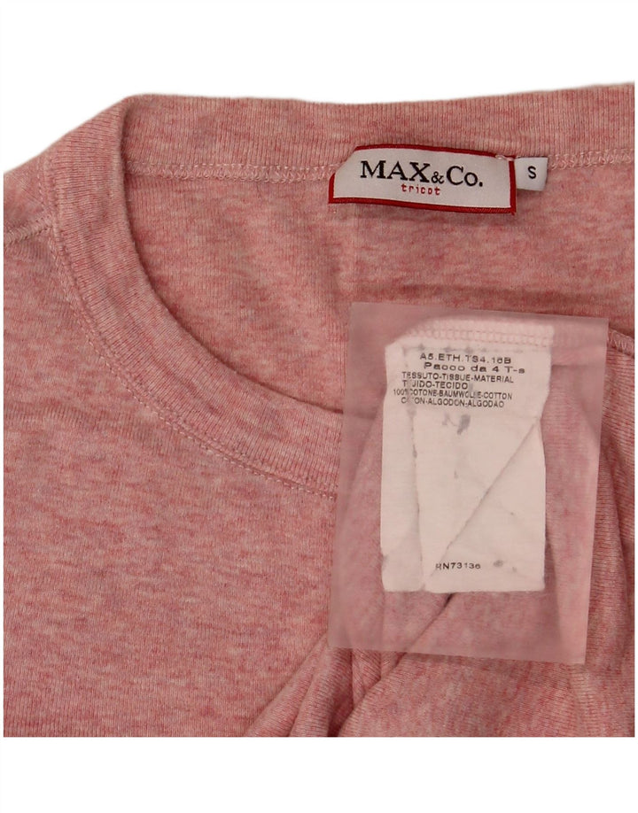 Max & Co. Dame Top Langærmet UK 10 Lille Pink Bomuld