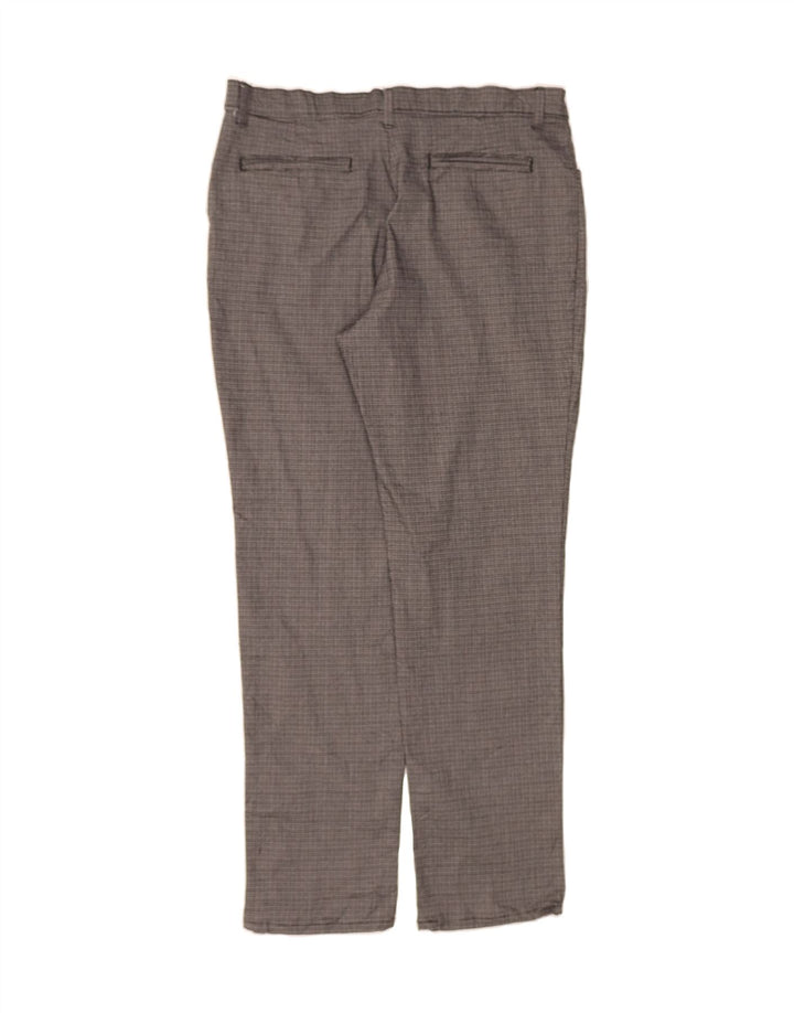 LEE Womens Straight Casual Trousers US 14 XL W36 L31 Grey Check Polyester Vintage Lee and Second-Hand Lee from Messina Hembry 