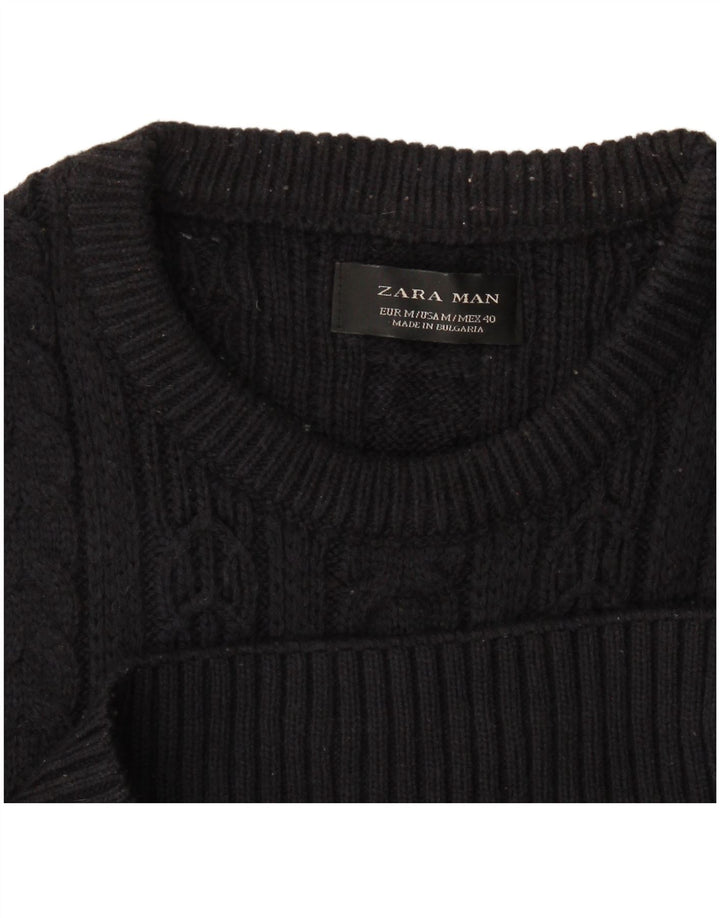 Zara Herre trøjetrøje med rund hals mellem marineblå