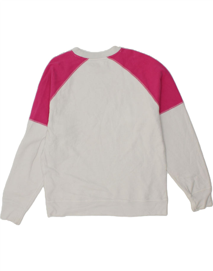 LEVI'S Womens Sweatshirt Jumper UK 14 Medium White Colourblock Cotton Vintage Levi's and Second-Hand Levi's from Messina Hembry 