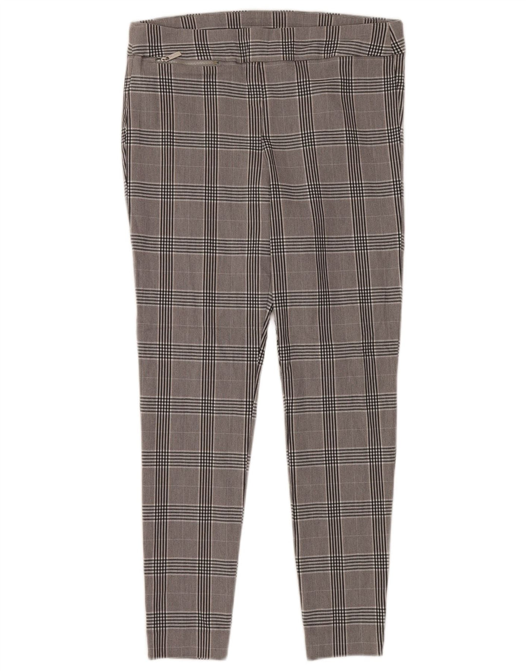 CALVIN KLEIN Dame Slim Casual Bukser Medium W32 L28 Grå ternet viskose