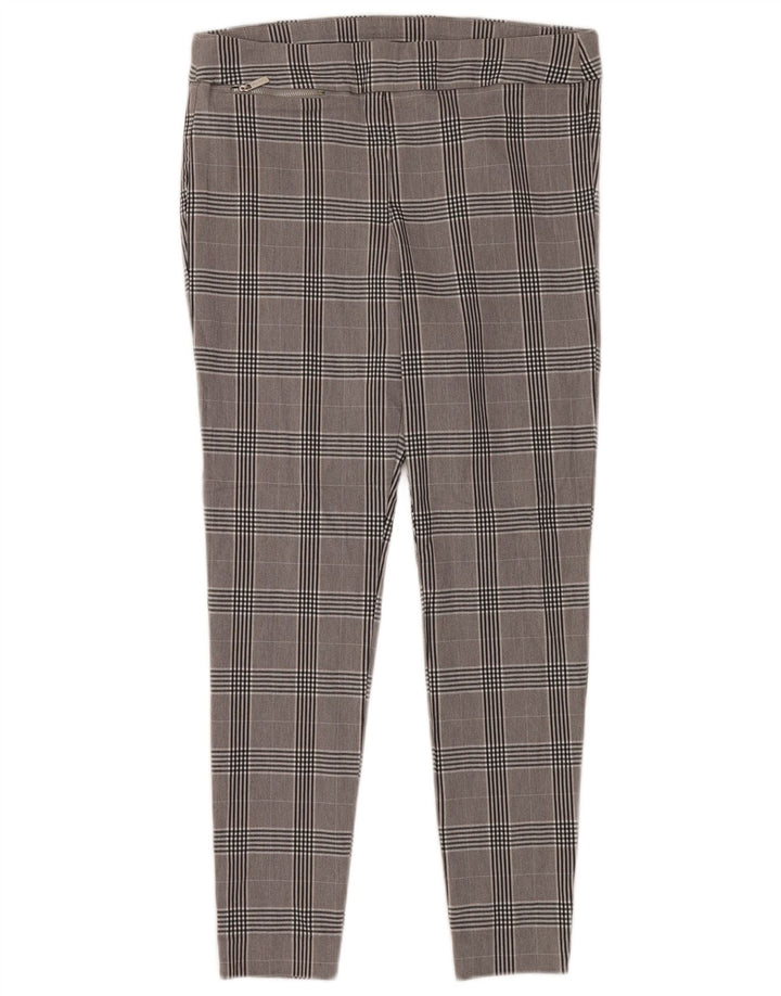 CALVIN KLEIN Dame Slim Casual Bukser Medium W32 L28 Grå ternet viskose