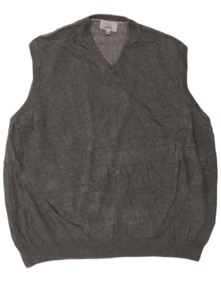 Marks & Spencer Herre Regular Fit Vest Tank Top 2XL Grå Bomuld