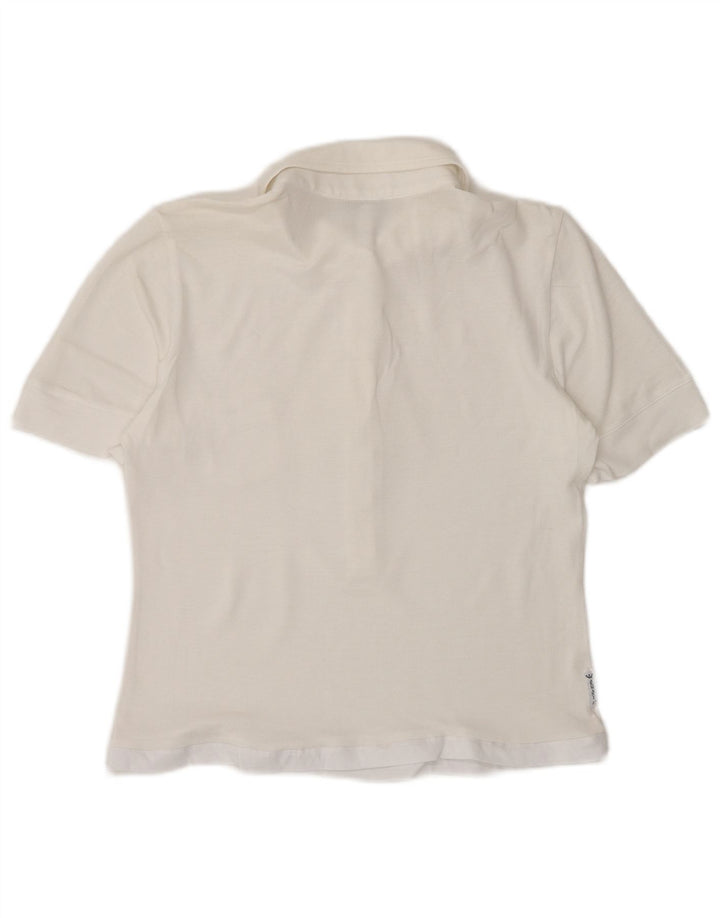 ARMANI JEANS Womens Polo Shirt EU 46 XL White